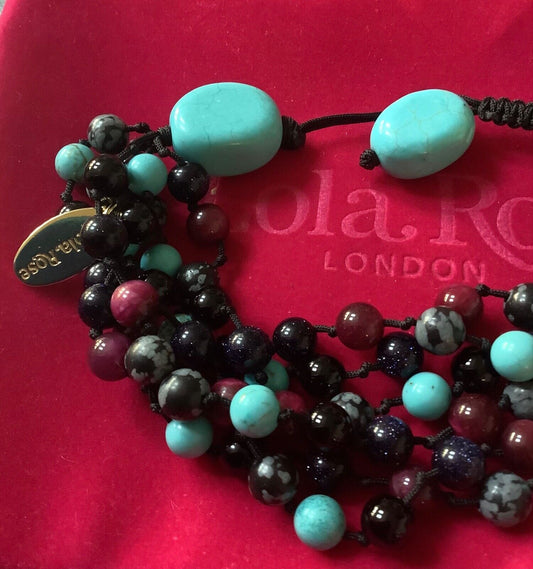 Lola Rose Dillon Moroccan mix adjustable semi-precious stone 6 strand bracelet