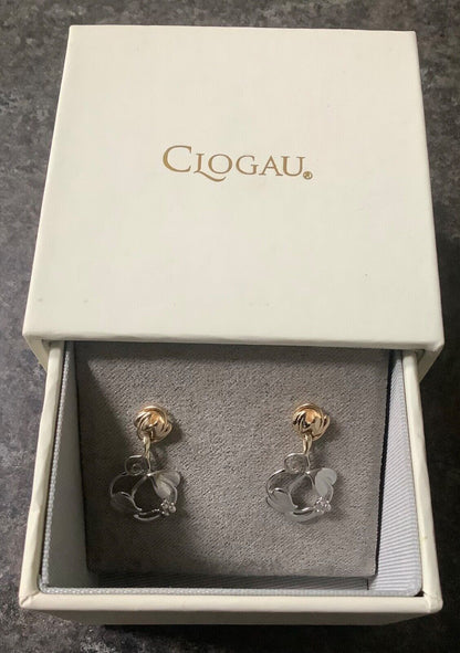 Clogau 9ct white (Moon) gold and yellow gold Tree of Life drop earrings