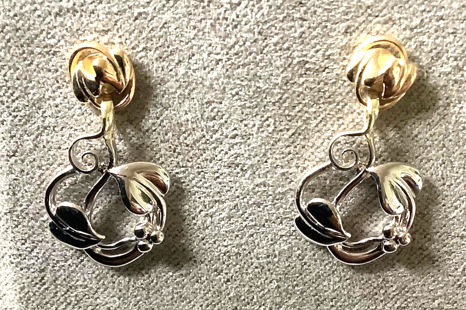 Clogau 9ct white (Moon) gold and yellow gold Tree of Life drop earrings
