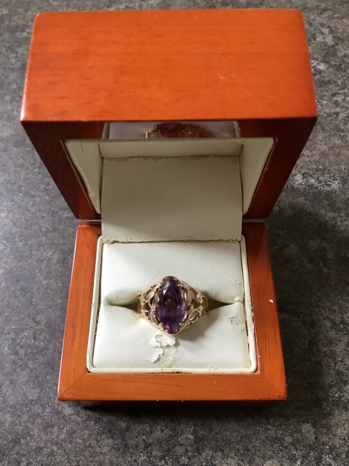 Clogau 9ct Ar Dan Amethyst and Diamond Tree of Life ring P yellow & rose gold
