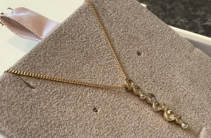 Clogau 9ct Celebration white topaz necklace 18-22" yellow & white gold RRP £470
