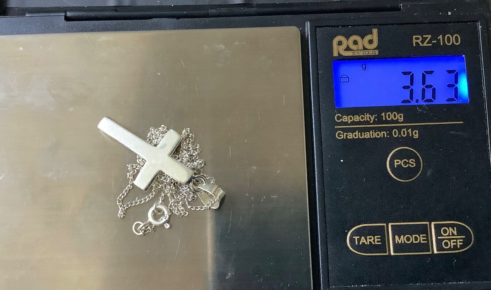 925 sterling silver cross pendant on 18" 925 silver chain