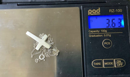 925 sterling silver cross pendant on 18" 925 silver chain