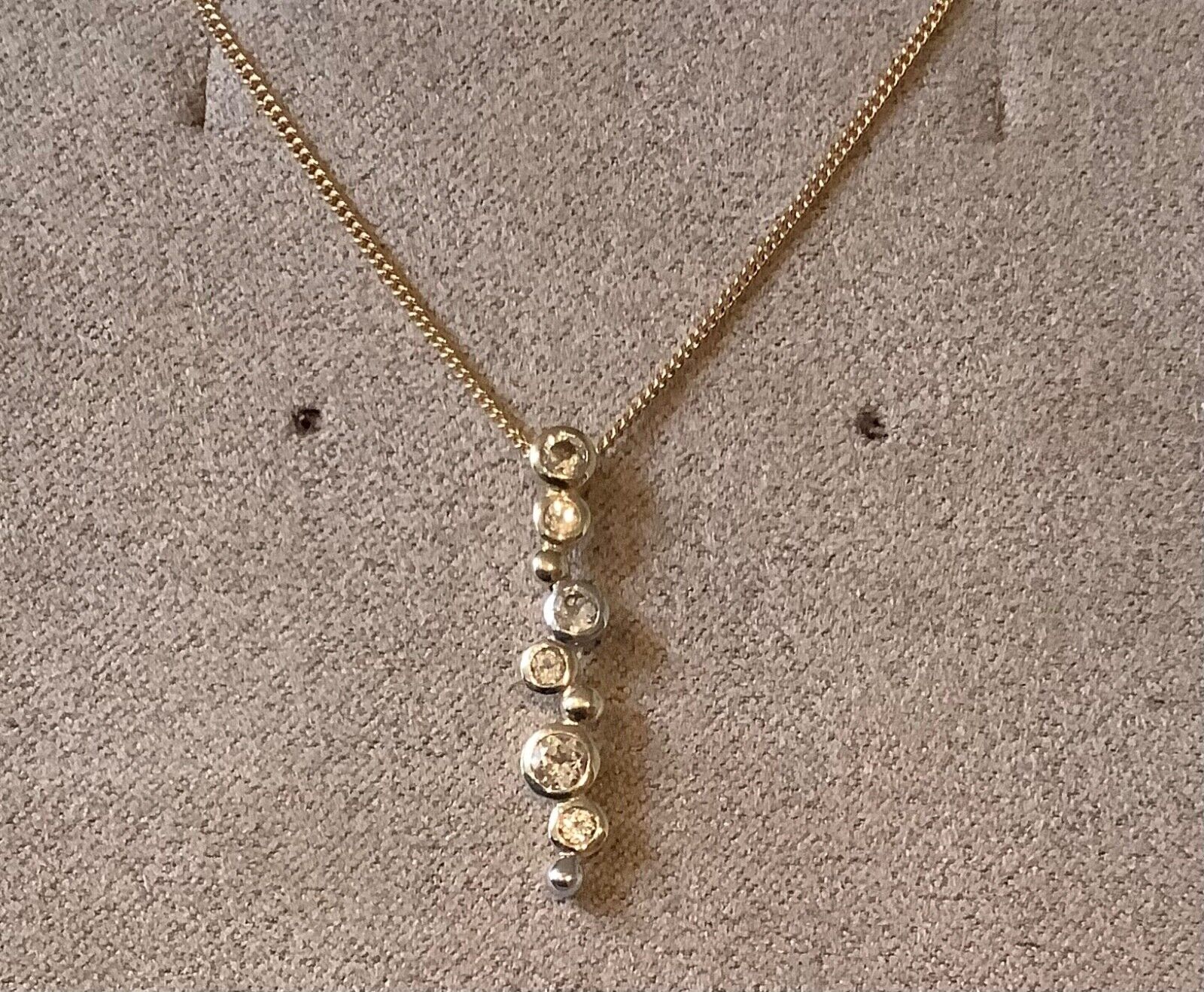 Clogau 9ct Celebration white topaz necklace 18-22" yellow & white gold RRP £470