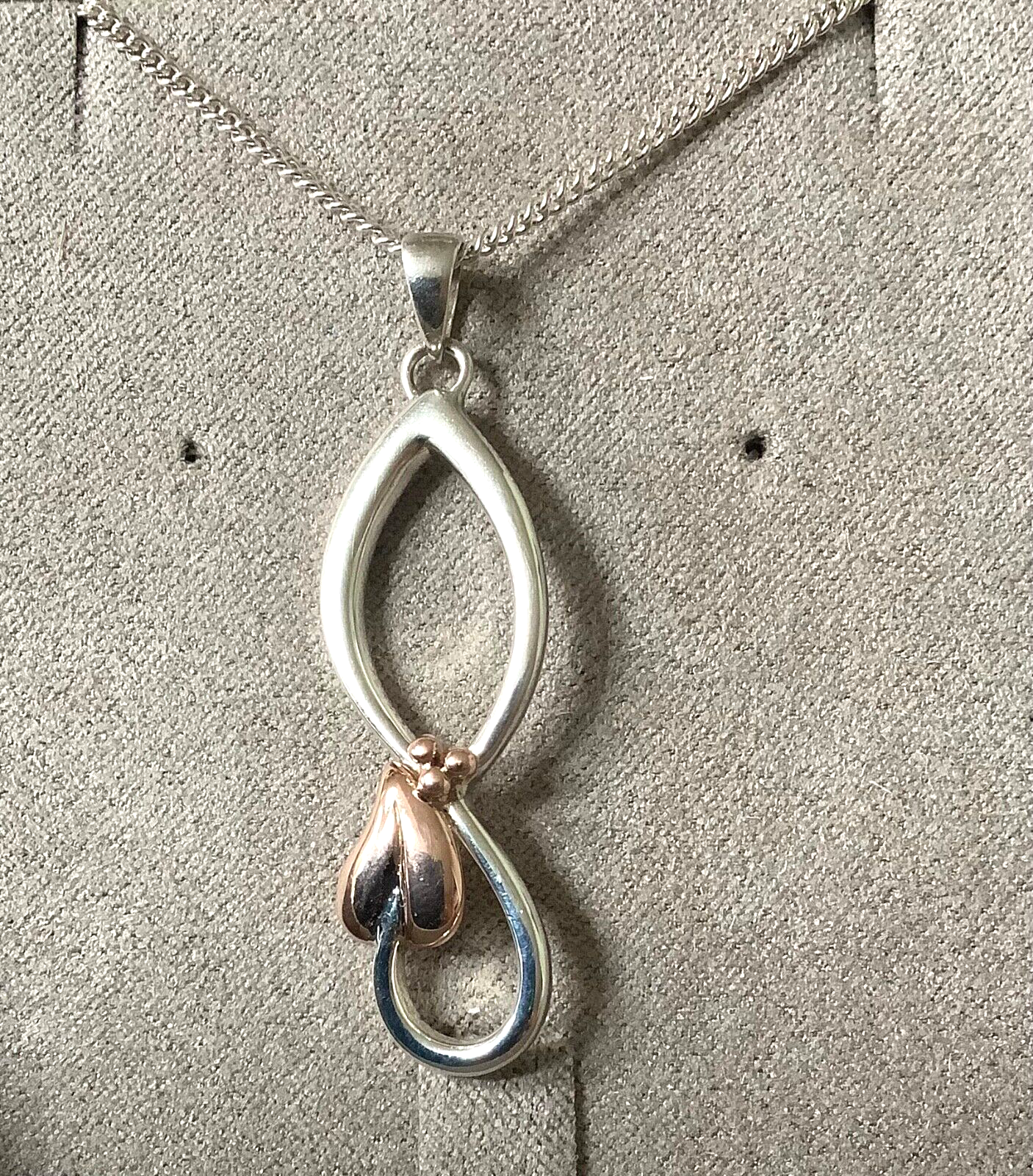 Clogau Tree of Life pendant necklace 18-20” silver and rose gold