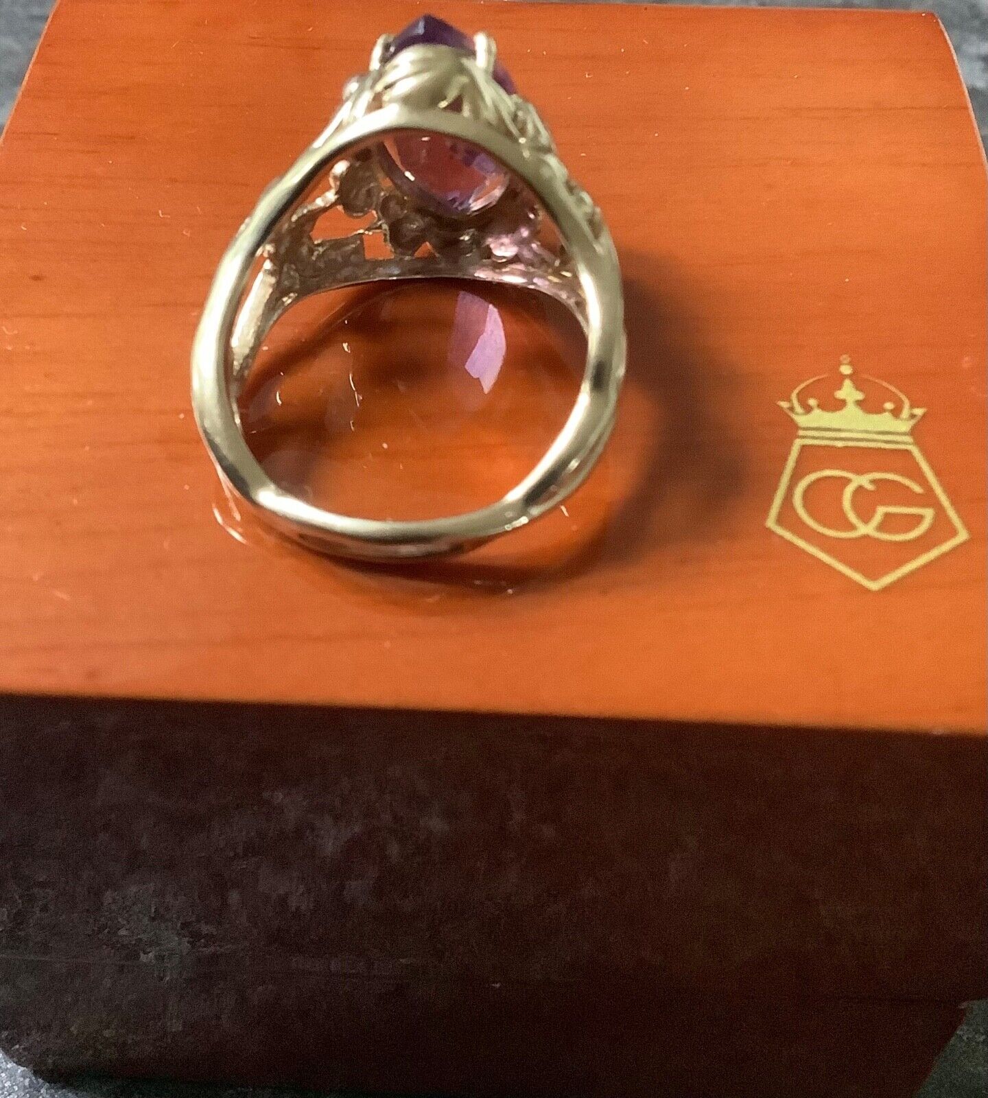 Clogau 9ct Ar Dan Amethyst and Diamond Tree of Life ring P yellow & rose gold