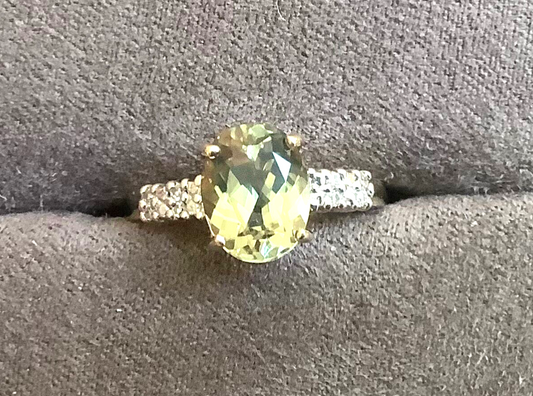 9ct colour change garnet and diamond ring size N1/2 yellow gold hallmarked