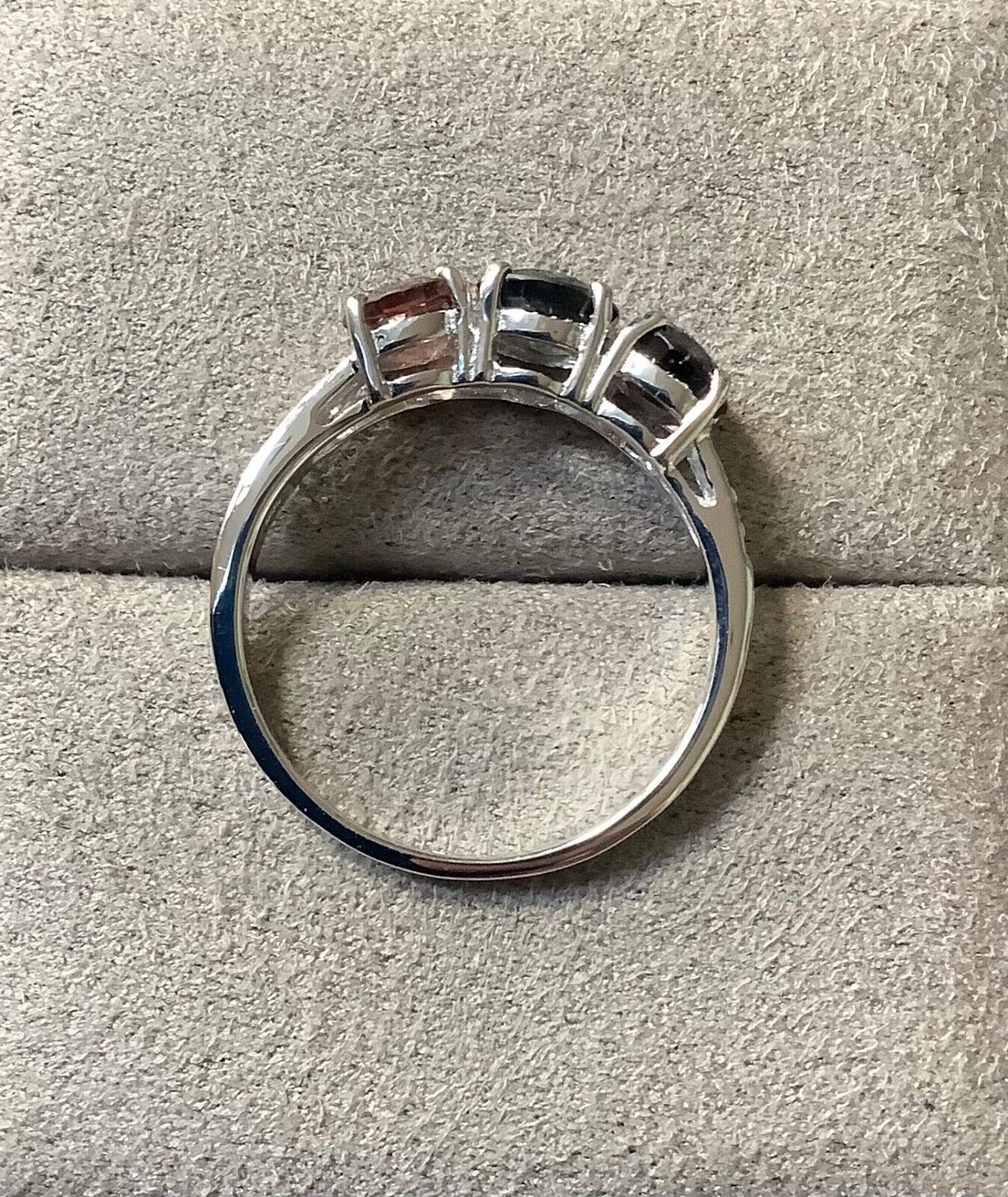 925 Spinel multicolour trilogy ring size P1/2 sterling silver