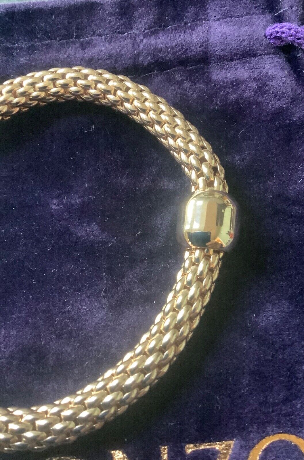 BRONZE MILOR ITALY stretch mesh rose gold tone bracelet