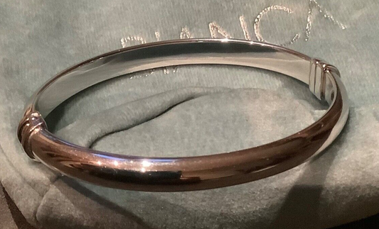 925 Oval hinge bangle silver BIANCA HALLMARKED bracelet in BIANCA pouch