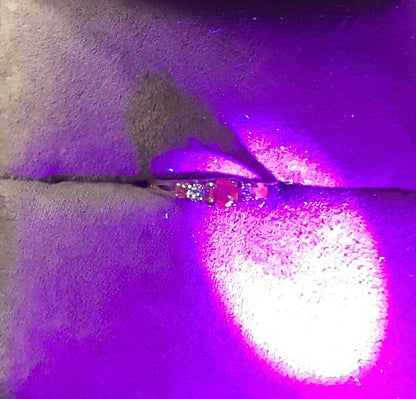 9ct ruby and diamond split shoulder ring size M 1/2 yellow gold