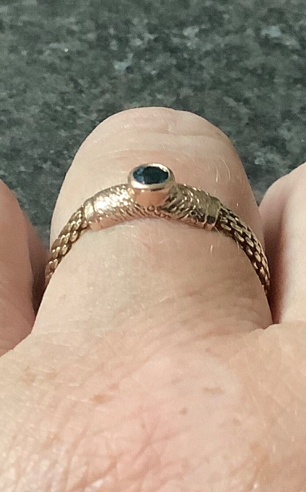 Clogau 9ct Sapphire birthstone weave ring size V1/2 yellow and rose gold RARE