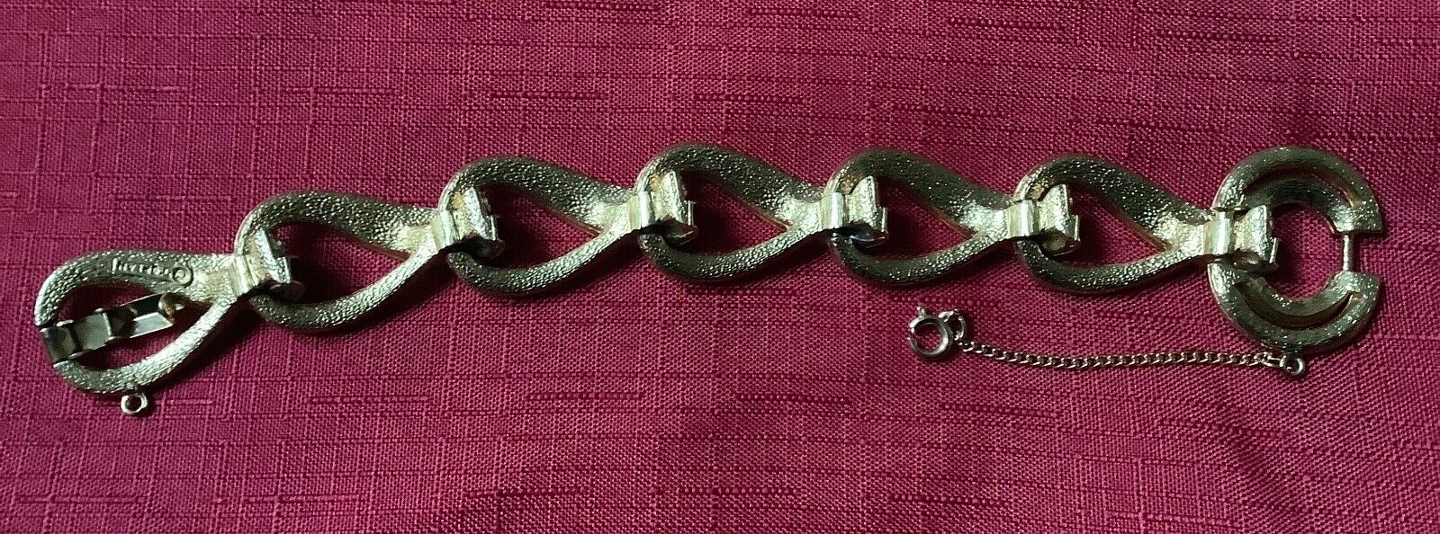 D'Orlan vintage black enamel and crystal RARE chunky bracelet gold plated 18cm