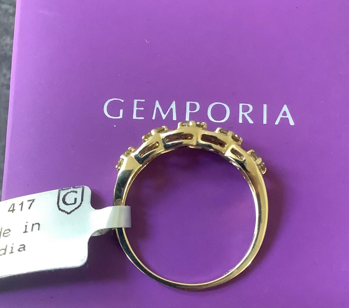 9ct Yellow 1/2ct Diamond open work ring size R1/2 yellow gold with certificate