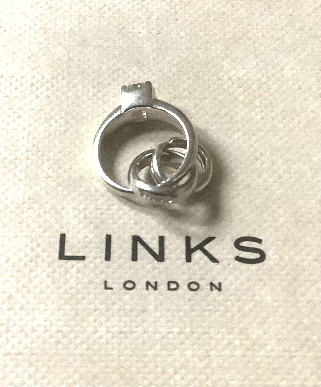 Vintage Links of London engagement ring silver charm in Link of London box 925