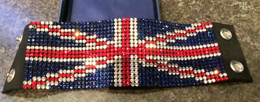 Swarovski Union Jack soft leather cuff bracelet (crystal missing) red white blue