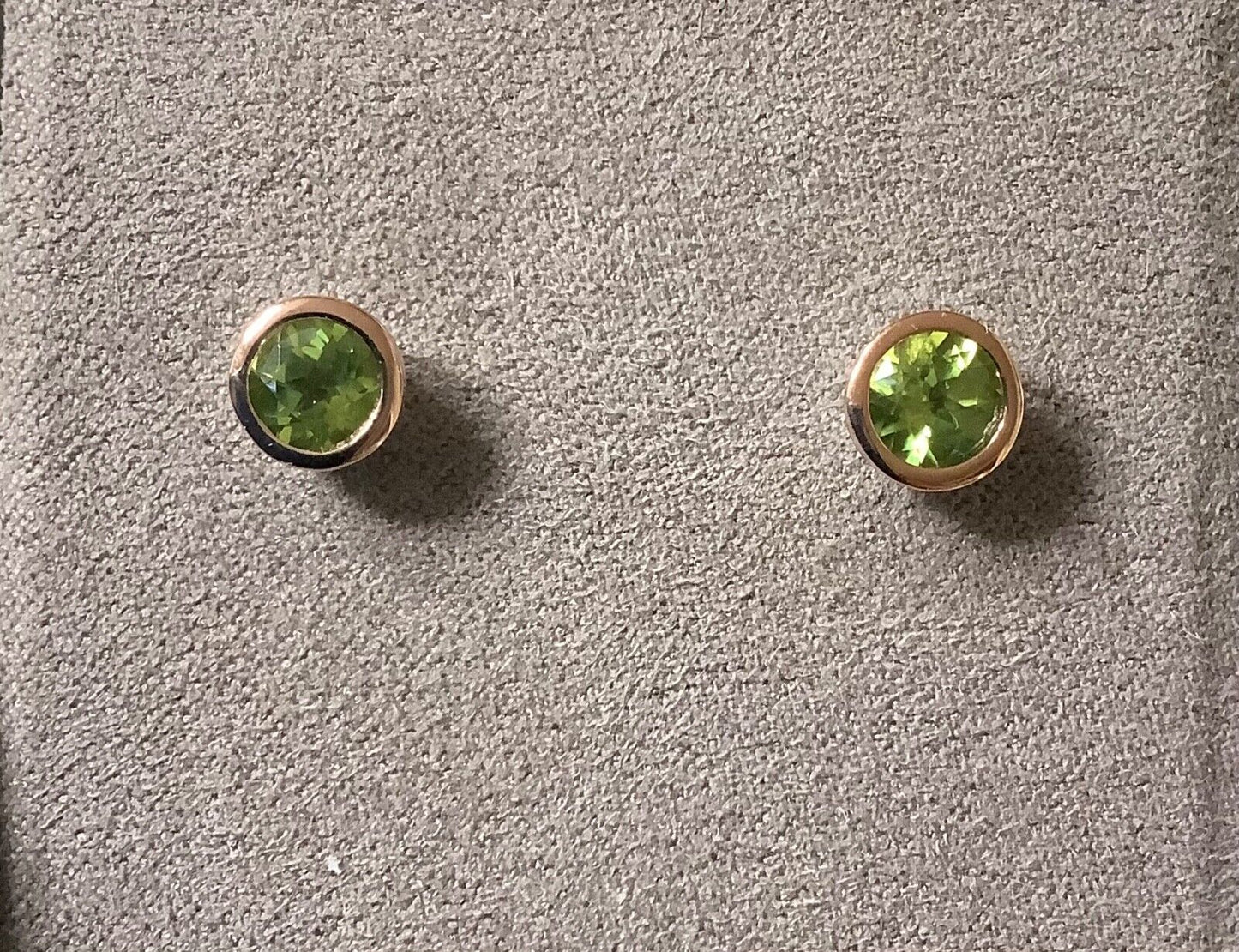 Clogau August Peridot birthstone stud earrings silver and rose gold