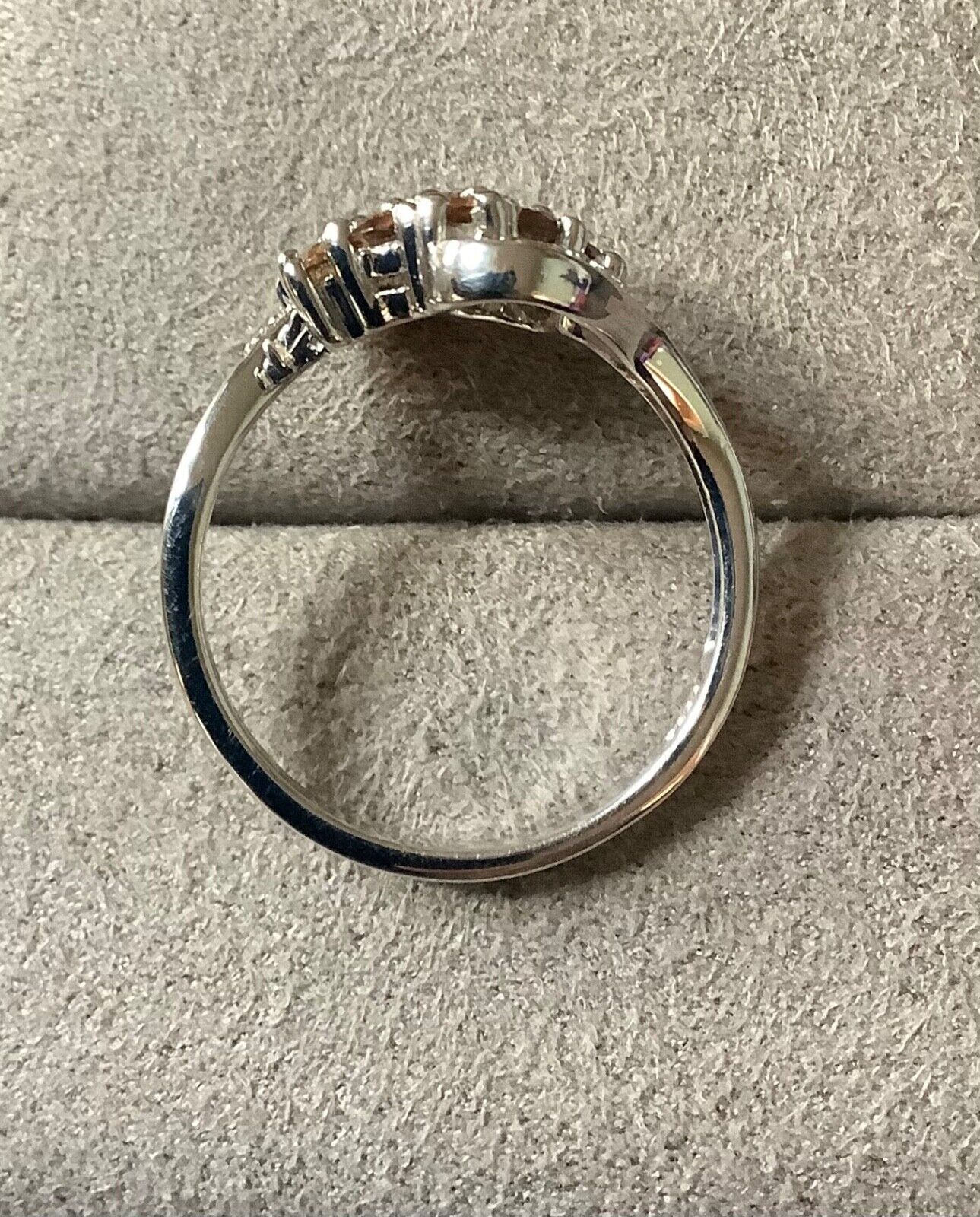 925 Andalusite & zircon cluster wave bypass shoulders ring P1/2 sterling silver