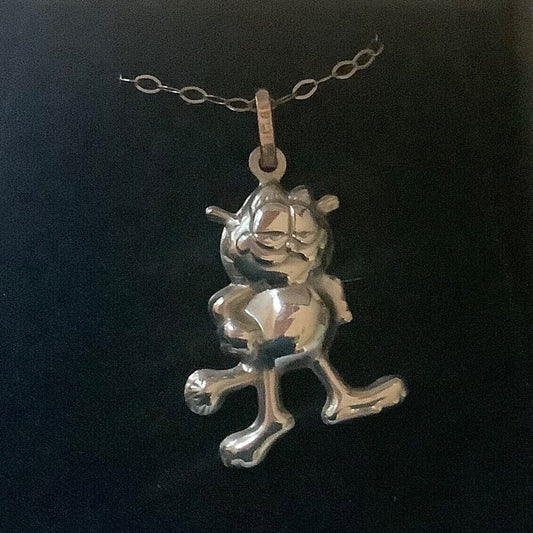 9ct Vintage Garfield necklace 16" yellow gold cat 1976 UFS