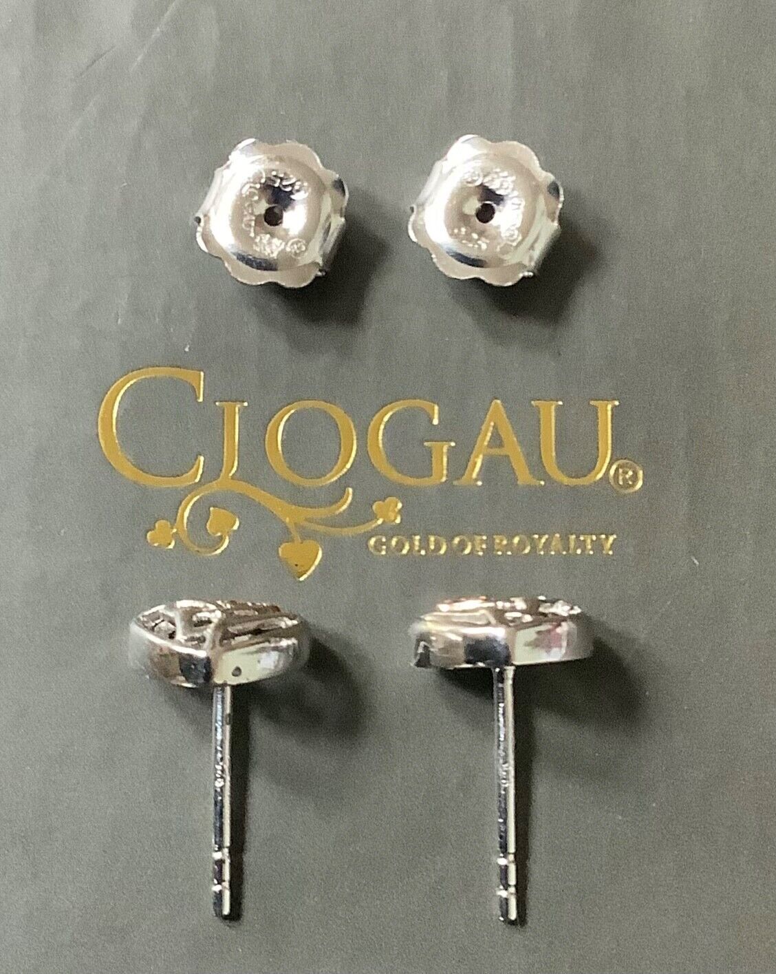 Clogau eternal love diamond heart earrings and necklace set silver and rose gold