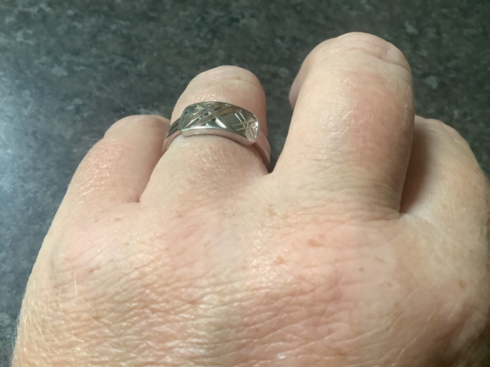 Clogau Tartan Slim ring size R Unisex ladies gents silver and rose gold RRP £129