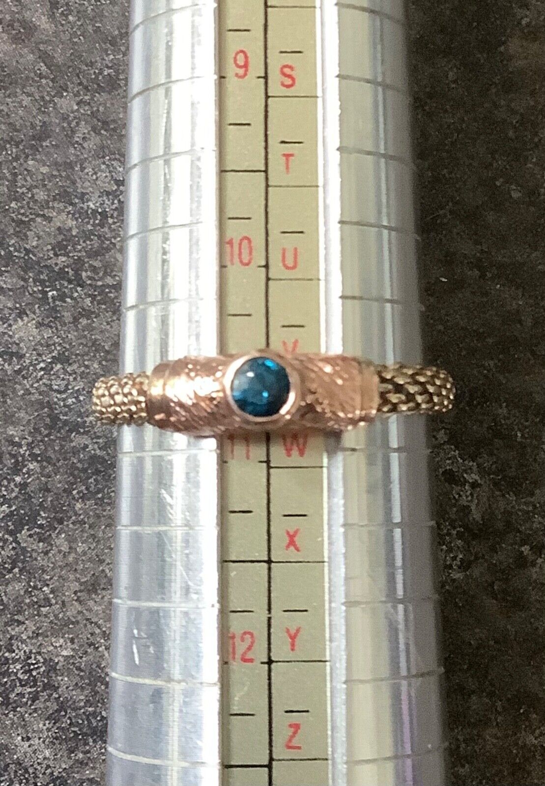 Clogau 9ct Sapphire birthstone weave ring size V1/2 yellow and rose gold RARE