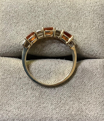 9ct Malaia garnet and diamond ring size N1/2 yellow gold with certificate