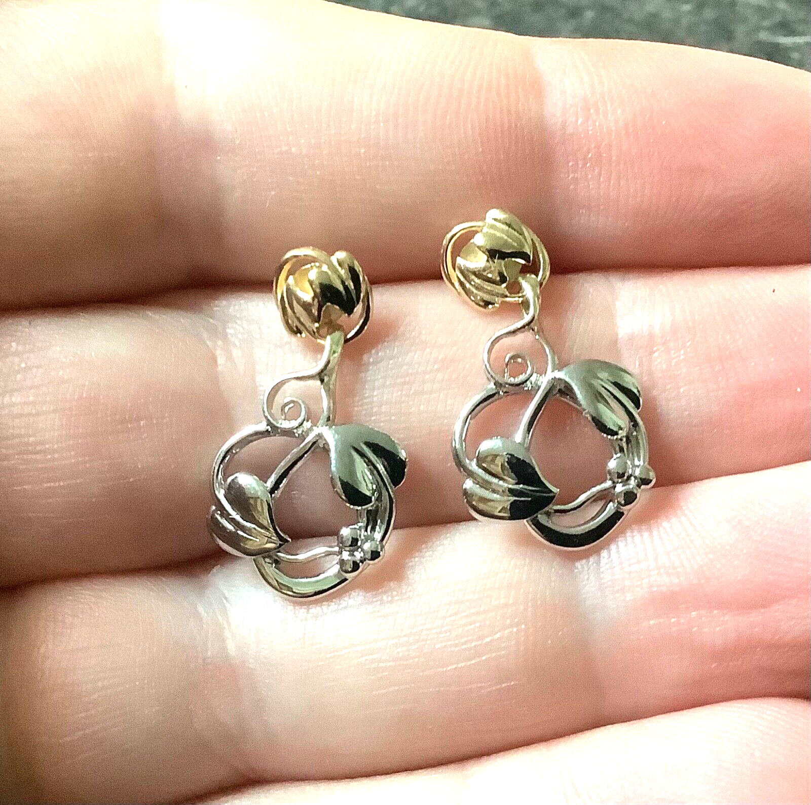 Clogau 9ct white (Moon) gold and yellow gold Tree of Life drop earrings