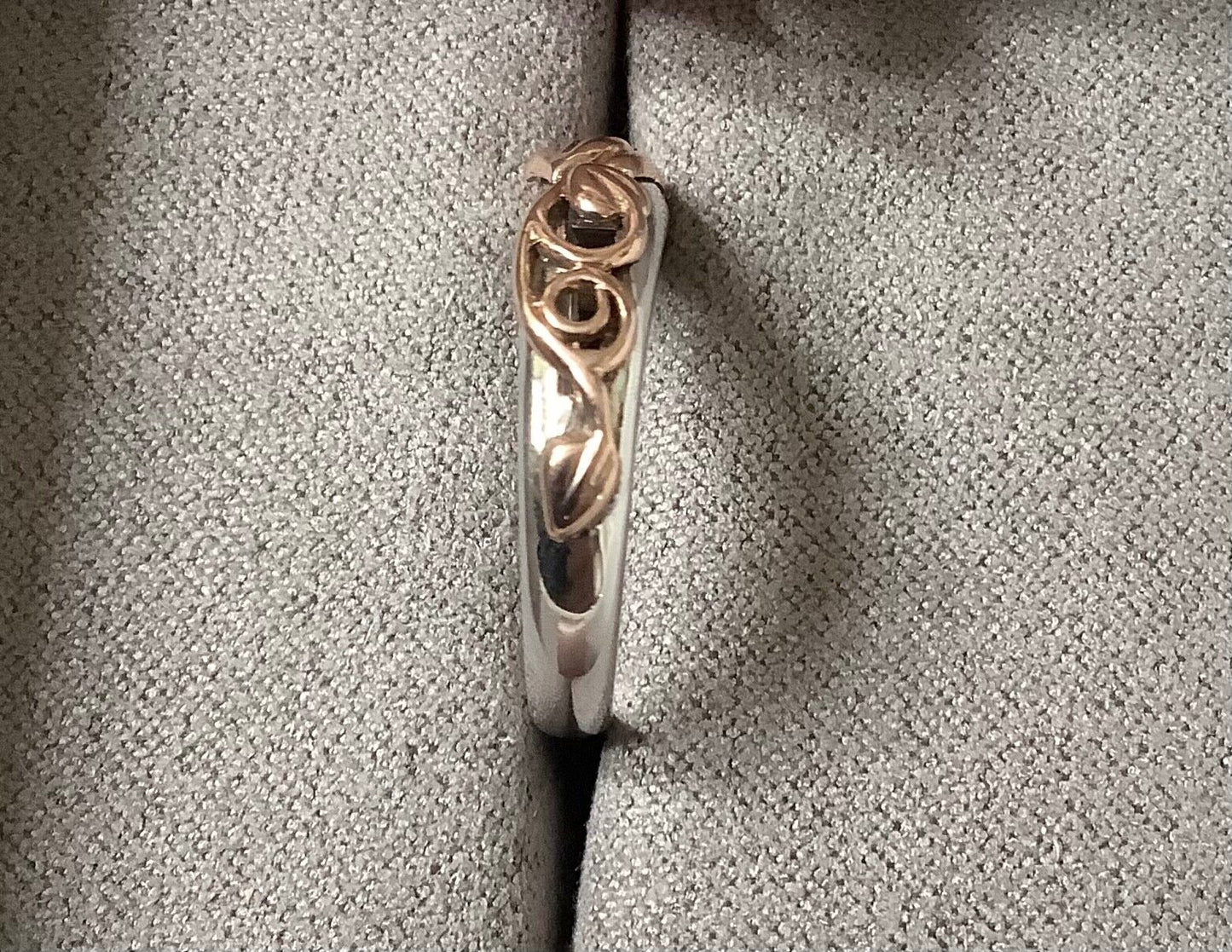 Clogau silver and rose gold foliage Tree of Life ring size M