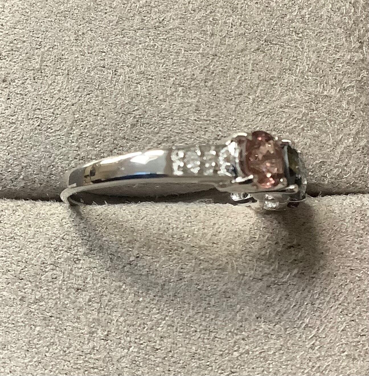 925 Spinel multicolour trilogy ring size P1/2 sterling silver