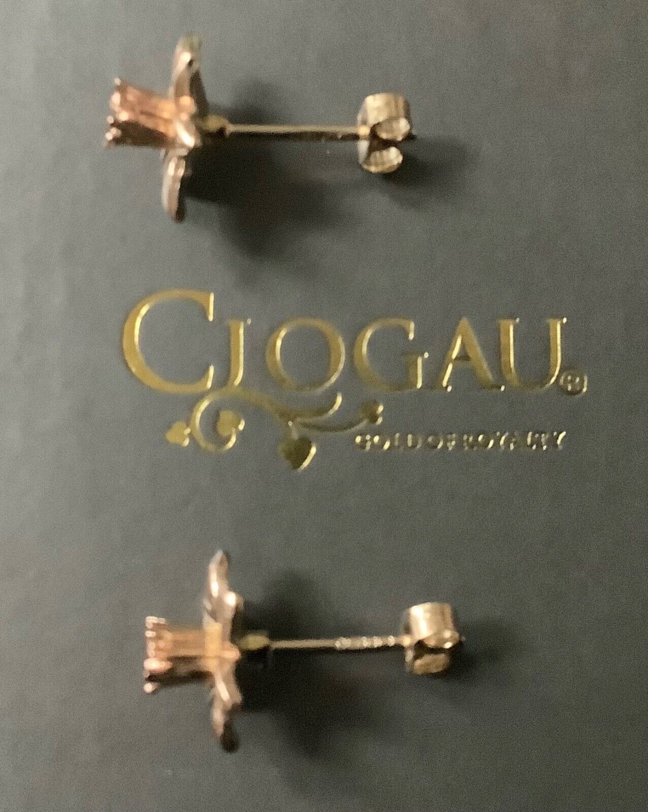 Clogau 9ct daffodil stud earrings yellow and rose gold (not original backs)