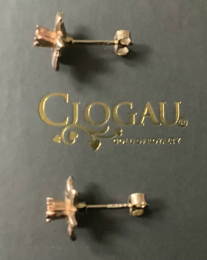 Clogau 9ct daffodil stud earrings yellow and rose gold (not original backs)
