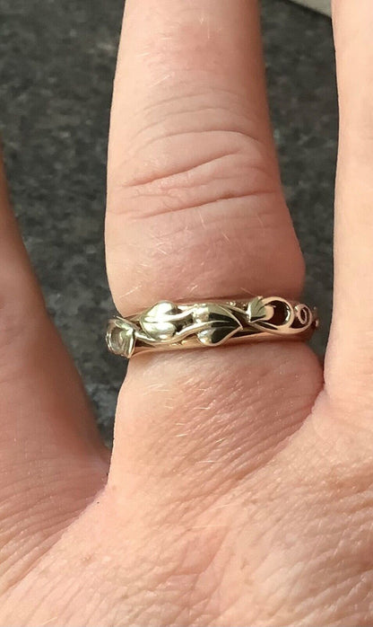 Clogau 9ct Tree of Life Moon white gold and yellow gold ring size O