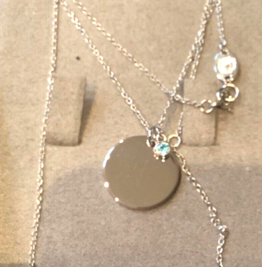 Clogau Celebration Blue topaz December birthstone necklace 18-22" silver r. gold