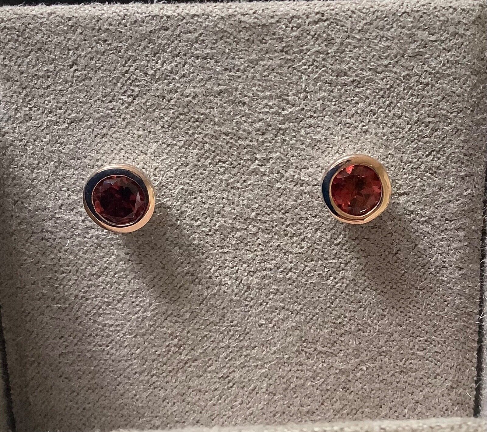 Clogau January Garnet birthstone stud earrings silver and rose gold