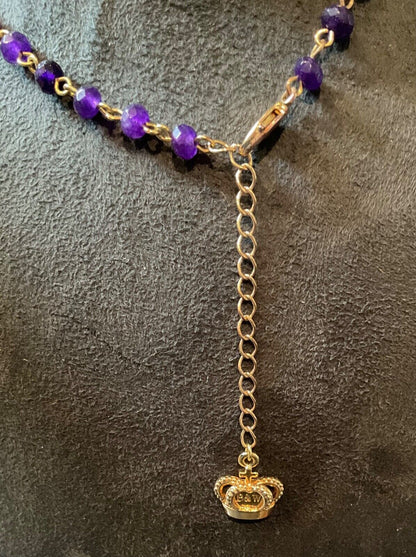 Butler & Wilson lavender disc pendant with purple beads & crystals original box