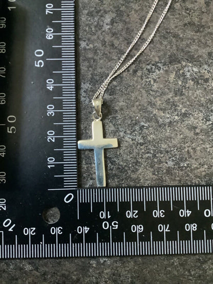 925 sterling silver cross pendant on 18" 925 silver chain