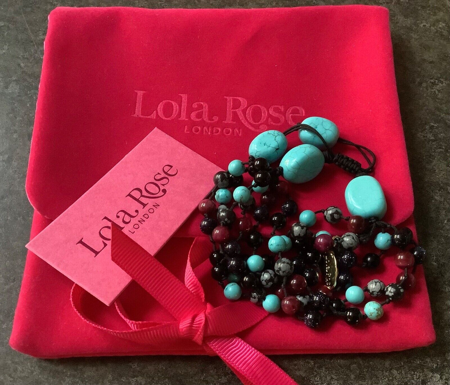 Lola Rose Dillon Moroccan mix adjustable semi-precious stone 6 strand bracelet