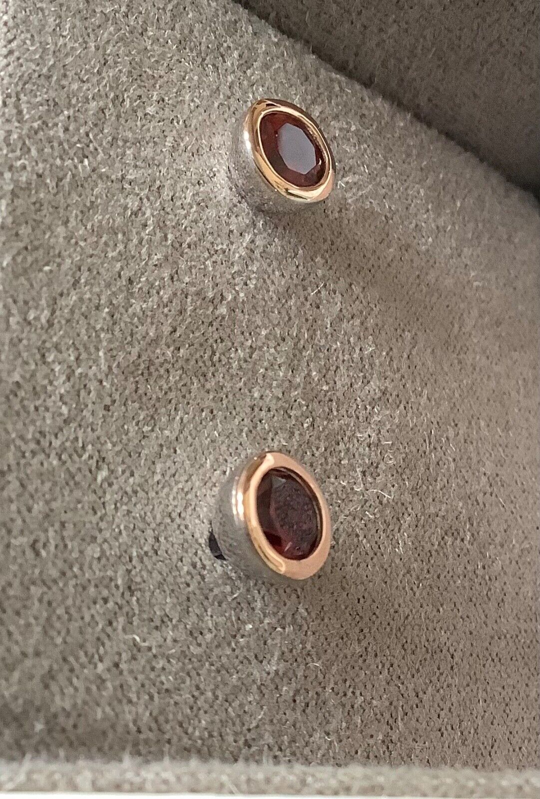 Clogau January Garnet birthstone stud earrings silver and rose gold