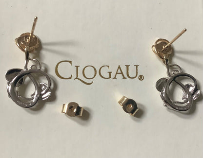 Clogau 9ct white (Moon) gold and yellow gold Tree of Life drop earrings