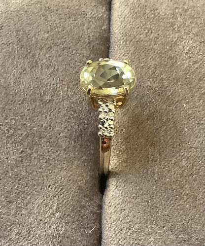 9ct colour change garnet and diamond ring size N1/2 yellow gold hallmarked