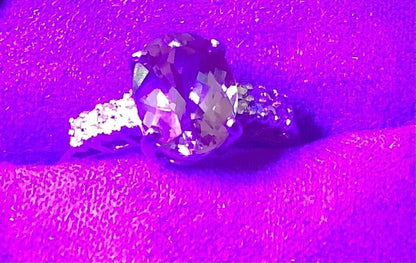 9ct colour change garnet and diamond ring size N1/2 yellow gold hallmarked