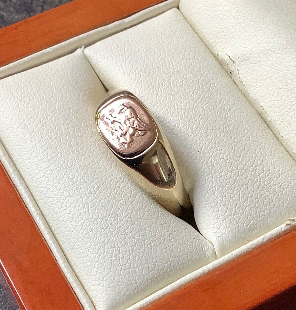 Clogau 9ct Dragon Signet ring S yellow & rose gold 5.65g Unisex gents RRP £620