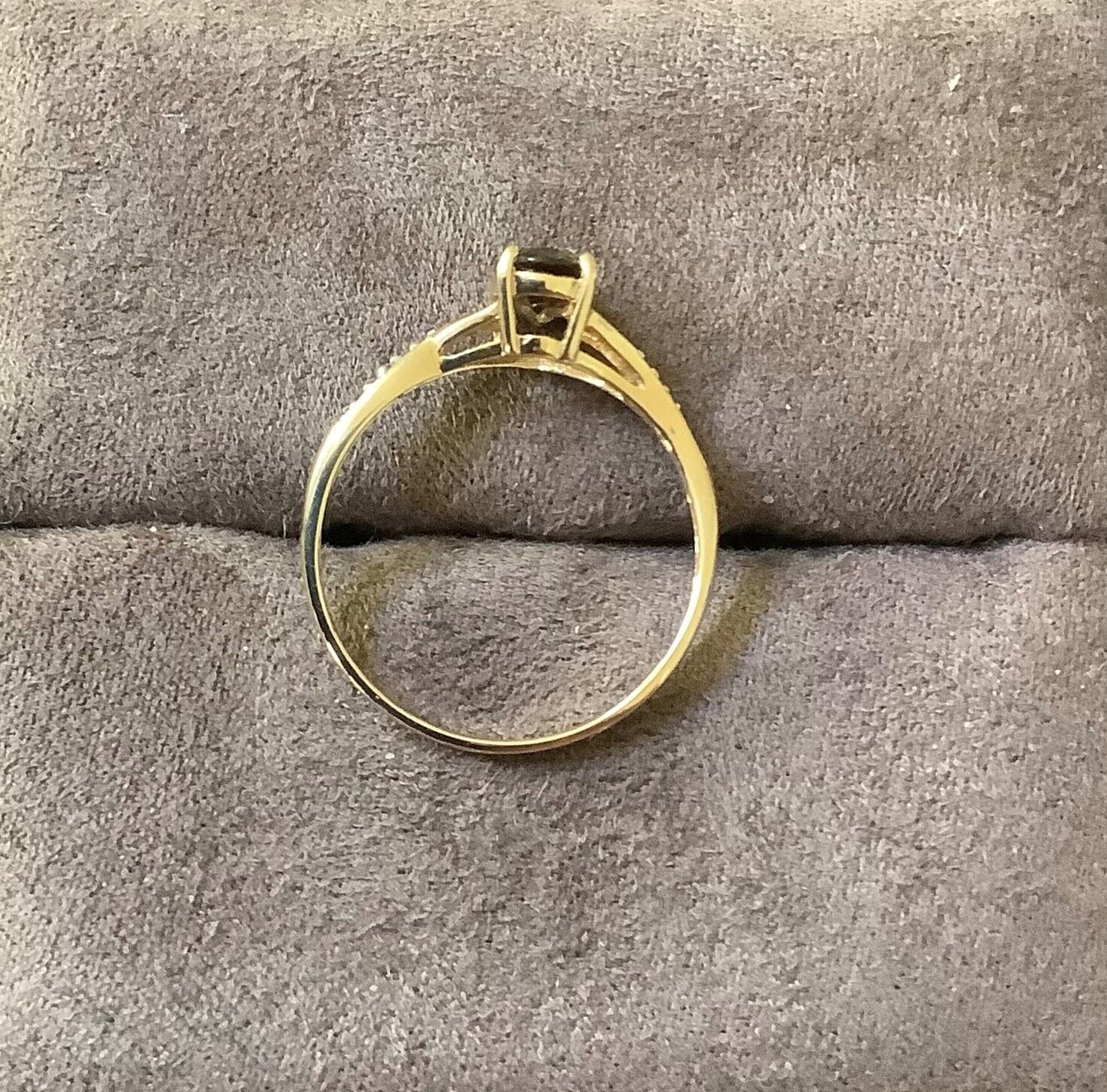 9ct Andalusite and diamond ring size N1/2 yellow gold hallmarked