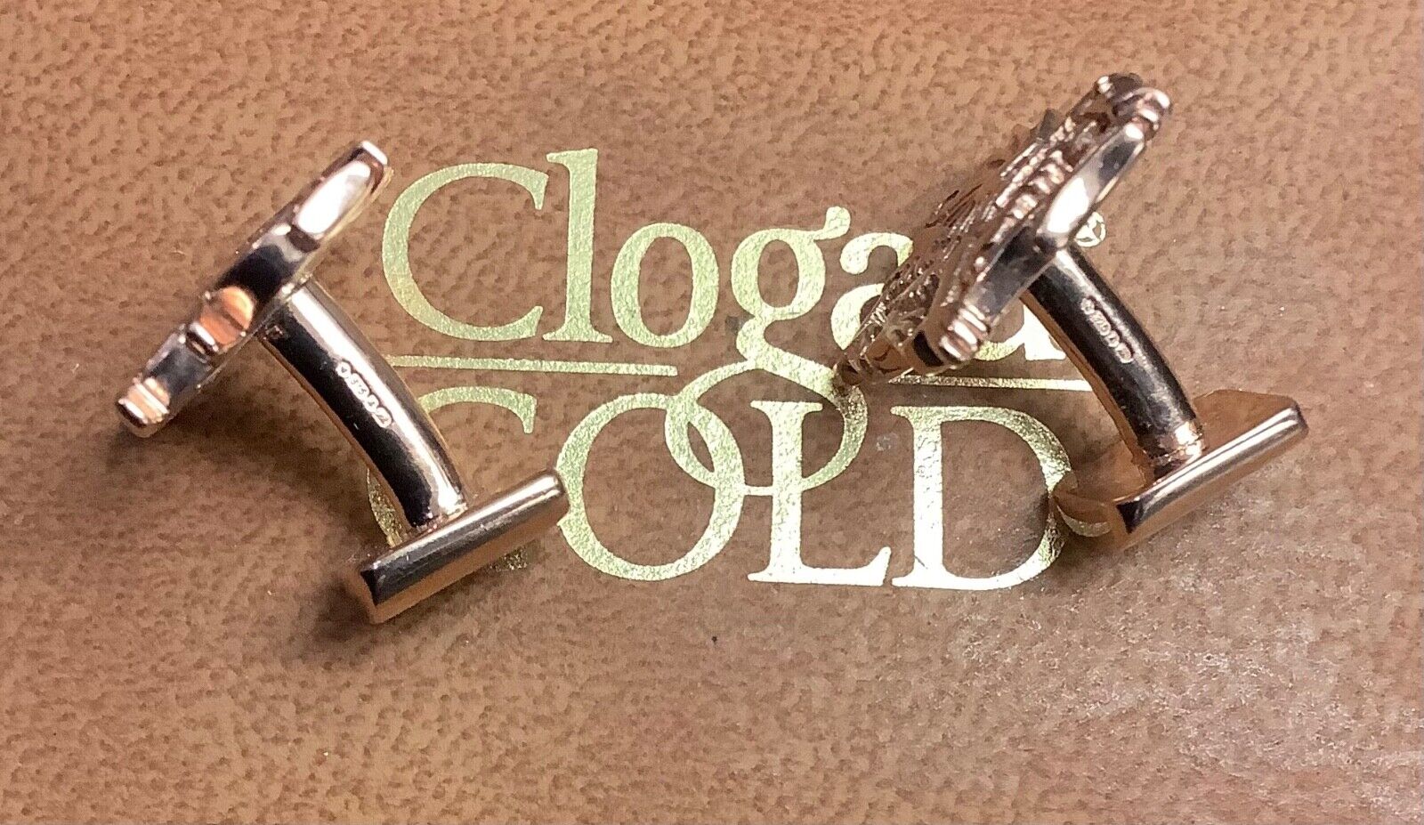 Clogau 9ct Diamond rose gold Welsh Dragon cufflinks vintage 10.6g