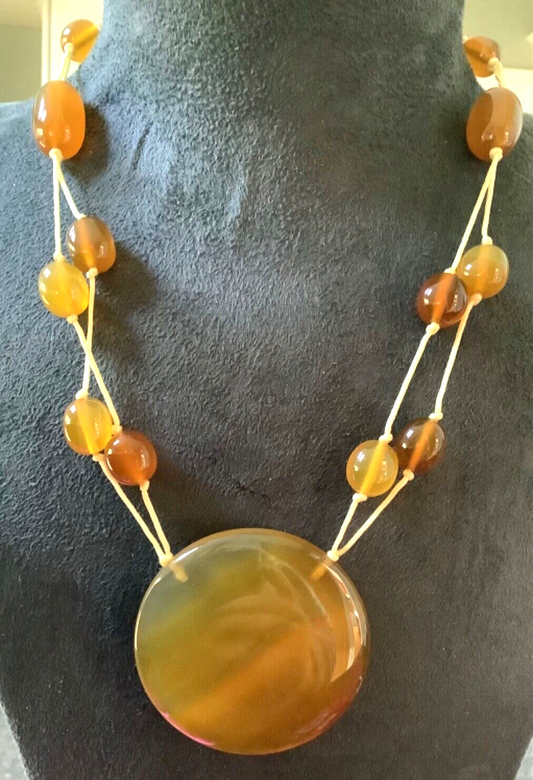 Lola Rose PARKER statement Amber Agate adjustable necklace