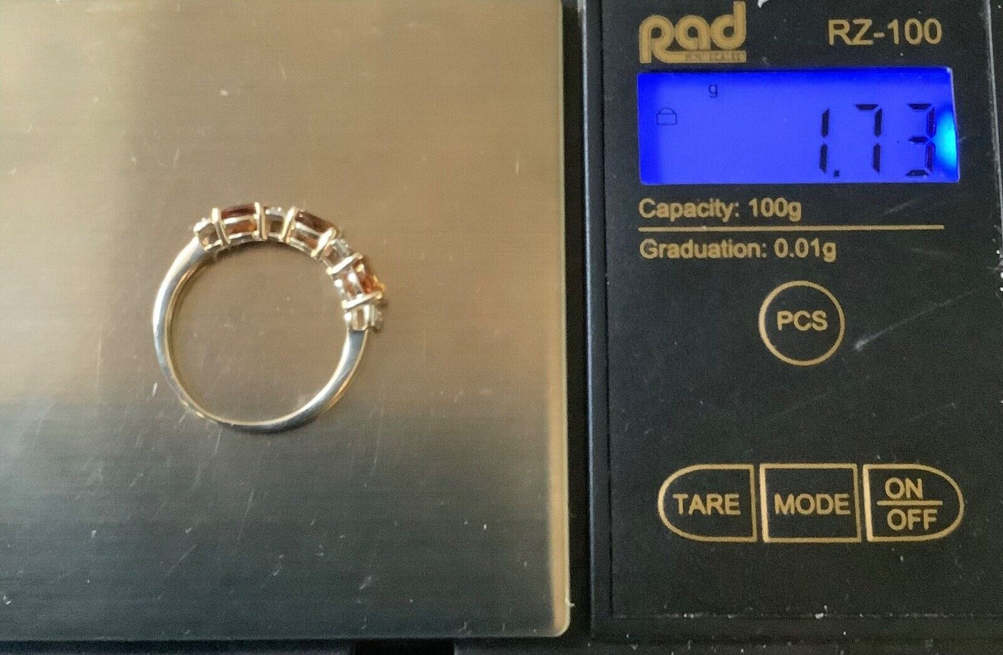 9ct Malaia garnet and diamond ring size N1/2 yellow gold with certificate