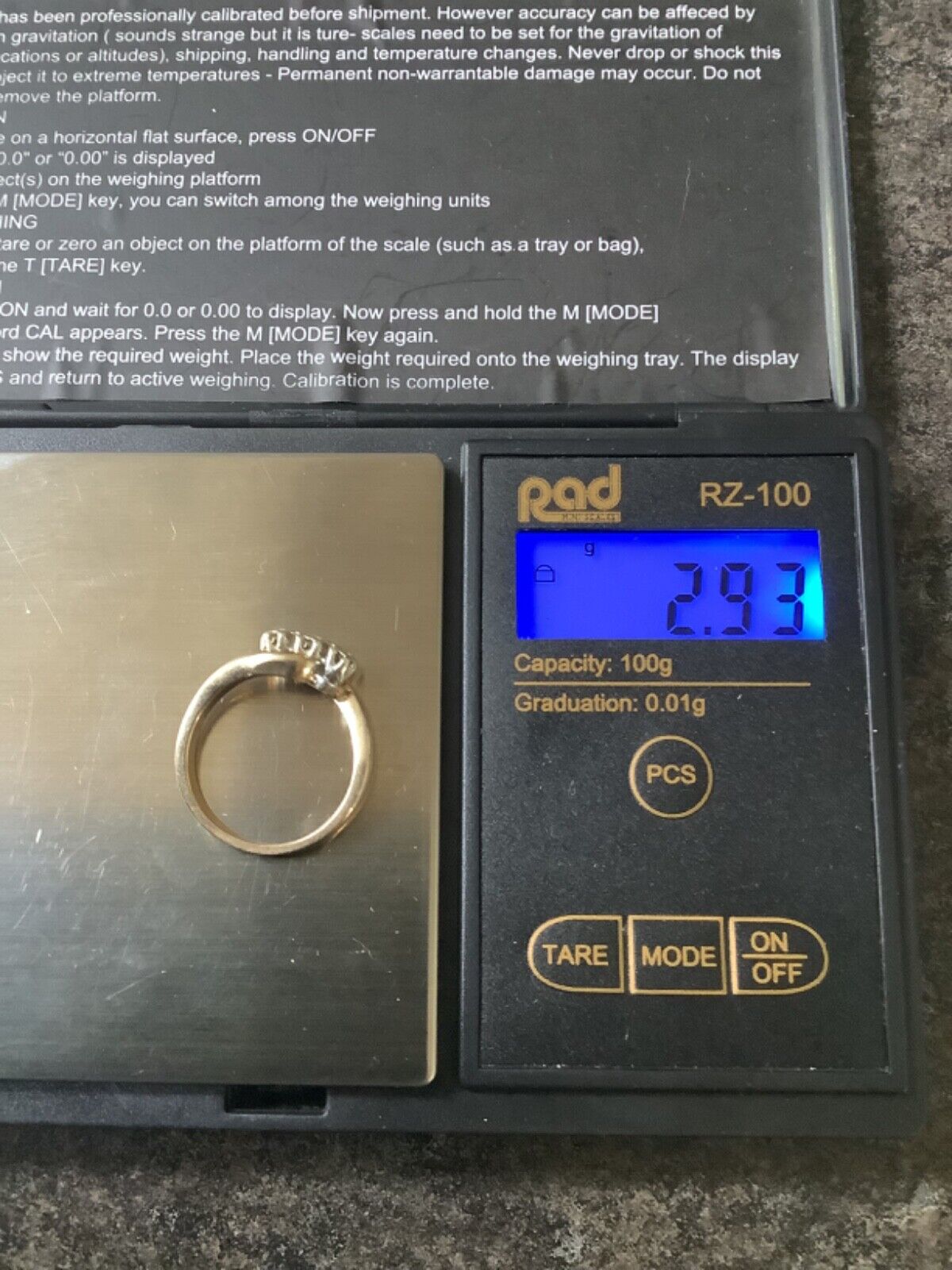 9ct natural diamond illusion set trilogy ring size L yellow gold hallmarked