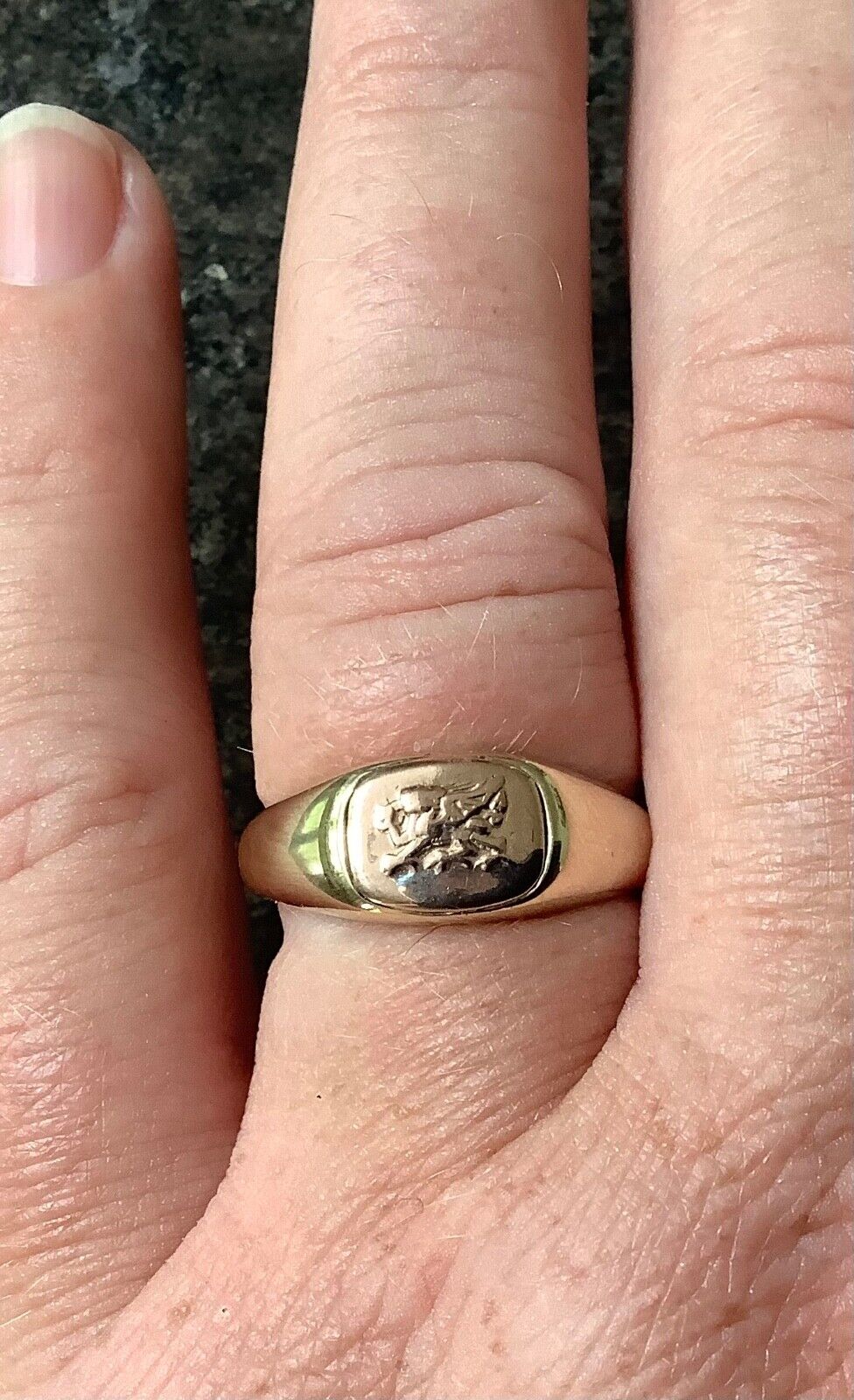 Clogau 9ct Dragon Signet ring S yellow & rose gold 5.65g Unisex gents RRP £620