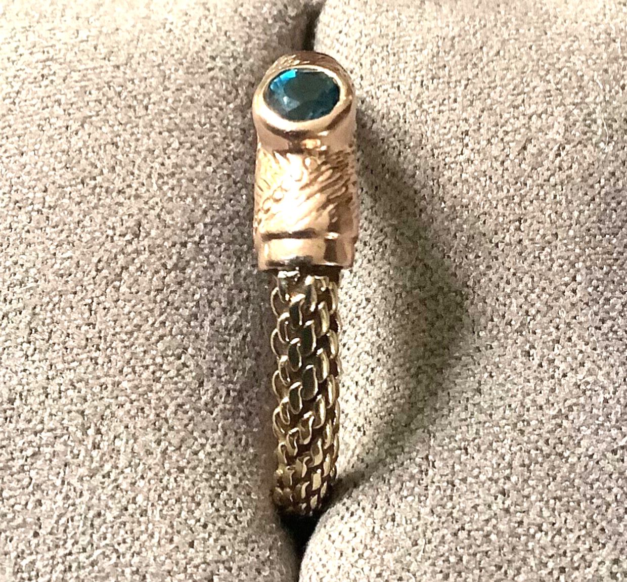 Clogau 9ct Sapphire birthstone weave ring size V1/2 yellow and rose gold RARE